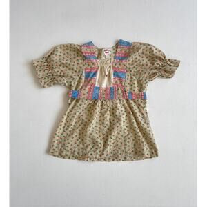 Vtg 70s KANDY KISS Patterned Babydoll Top / Puff Sleeves / Youth / Cottagecore